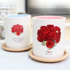 [문구, 사진형] 장미꽃 사랑 머그컵